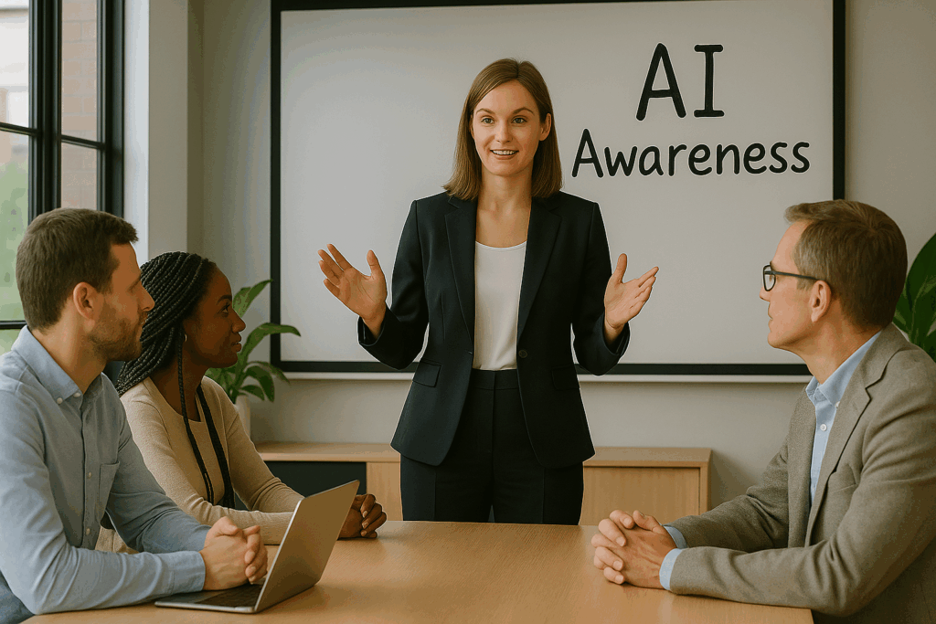 Businesswoman giving a professional presentation